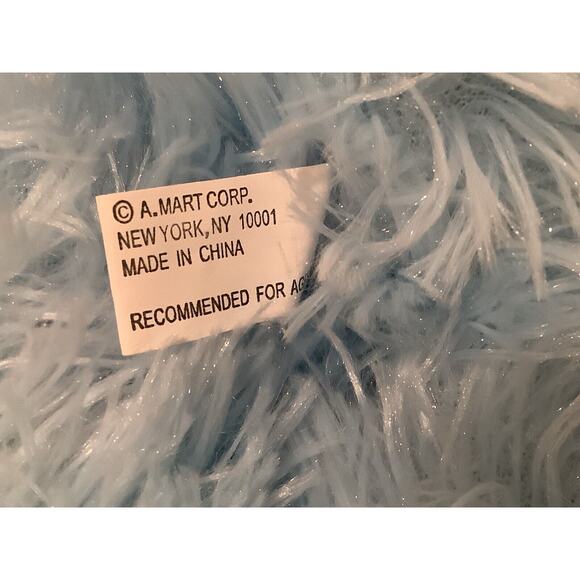 A Mart Corp Plush Blue Teddy Bear Stuffed Animal with Satin Bow Soft Toy - Picture 4 of 4